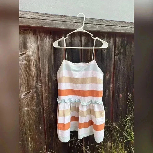 Tanya Taylor Desert Stripe Maura Peplum Top - Picture 2 of 7